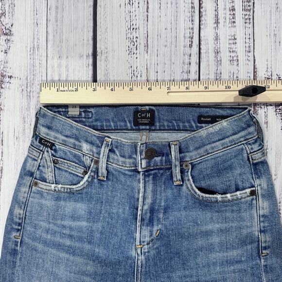Citizens of Humanity Rocket High Rise Skinny Jeans 23 Light Wash Raw Hem Crop - Picture 7 of 10